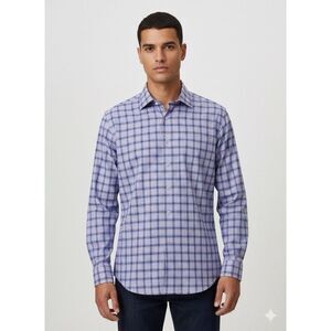 Peter Millar Men's Nanoluxe Easy Care Button-Down Long Sleeve Size Large Purple